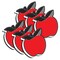 Ashley Productions Magnetic Whiteboard Eraser, Red Apple with Black and White Leaves, 6PK 09988 - alternate 1